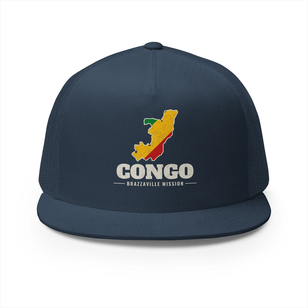 Republic of Congo Brazzaville Mission Flag Map Trucker Hat