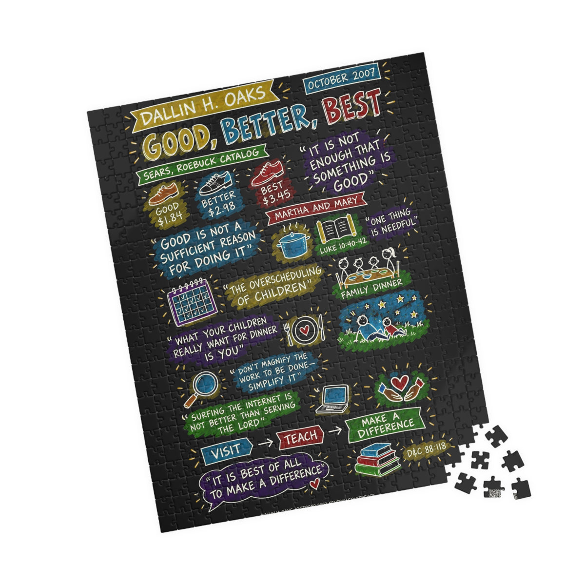 Good, Better, Best Sketch Note 520-Piece Puzzle — Dallin H. Oaks