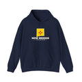 New Mexico Farmington Mission Flag Map Hoodie in Navy, front view with the flag map and mission name