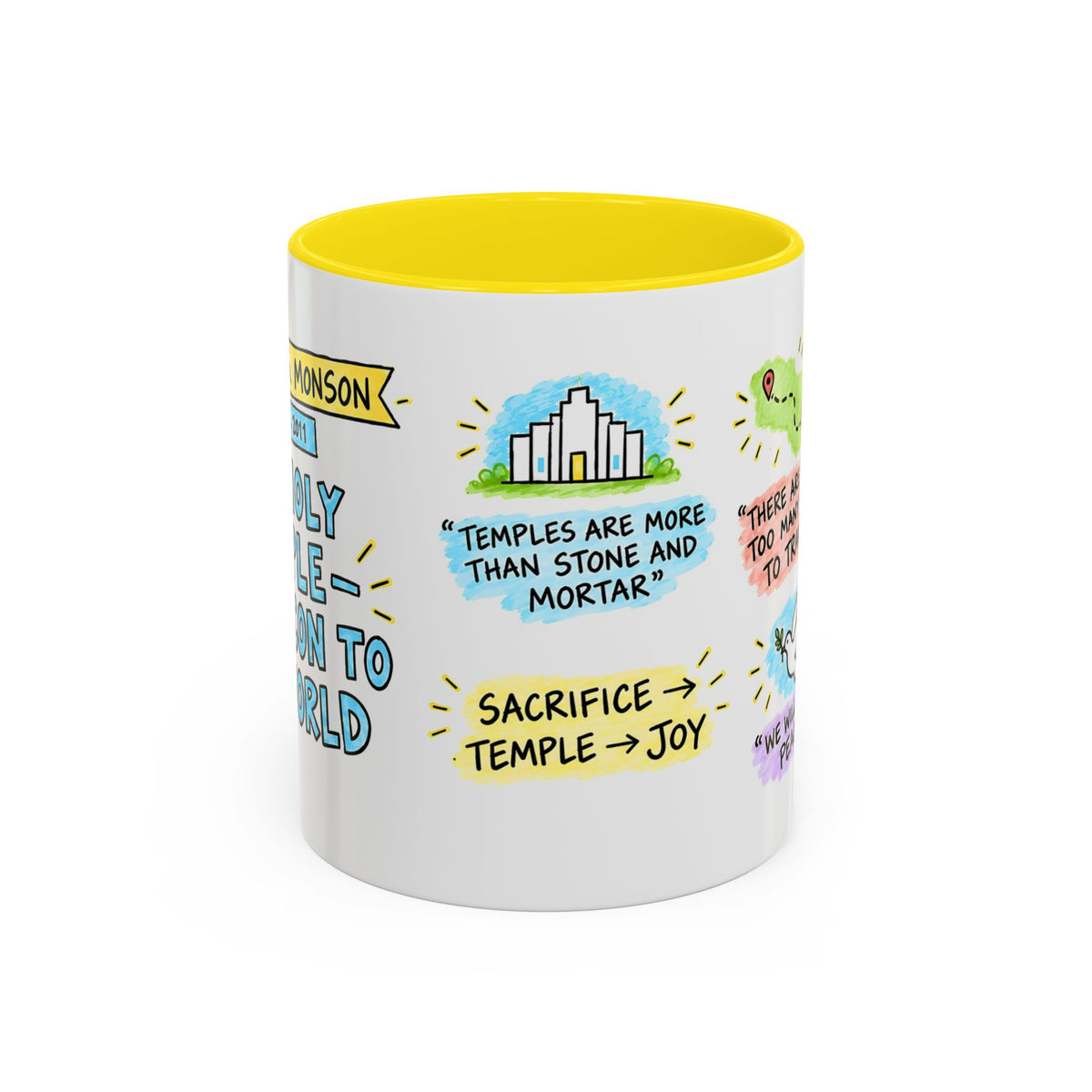The Holy Temple—a Beacon to the World Sketch Note Mug — Thomas S. Monson