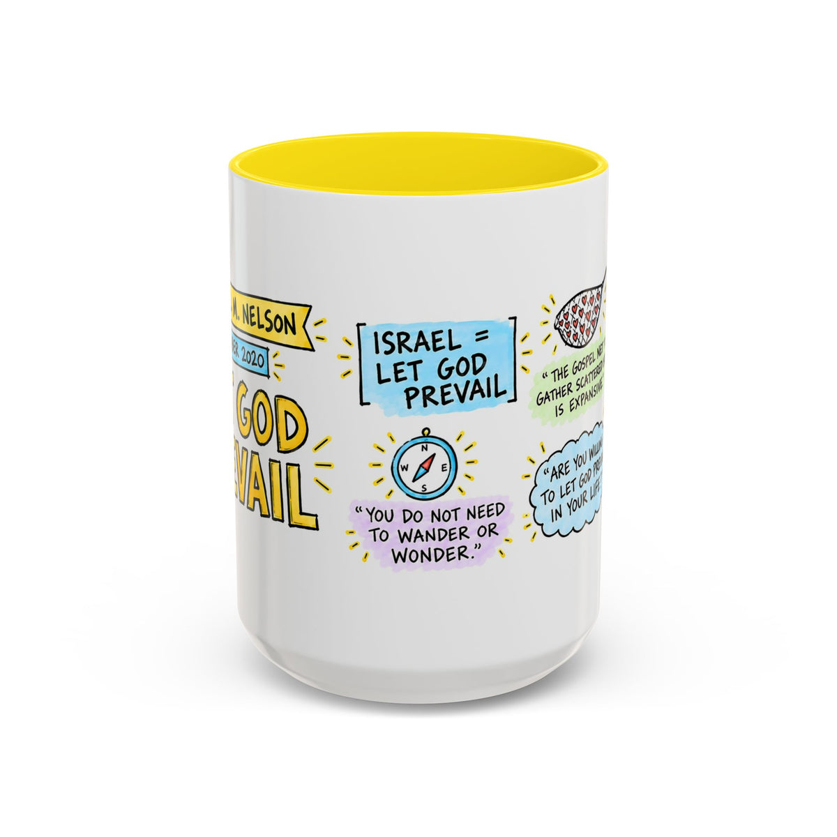 Let God Prevail Sketch Note Mug — Russell M. Nelson