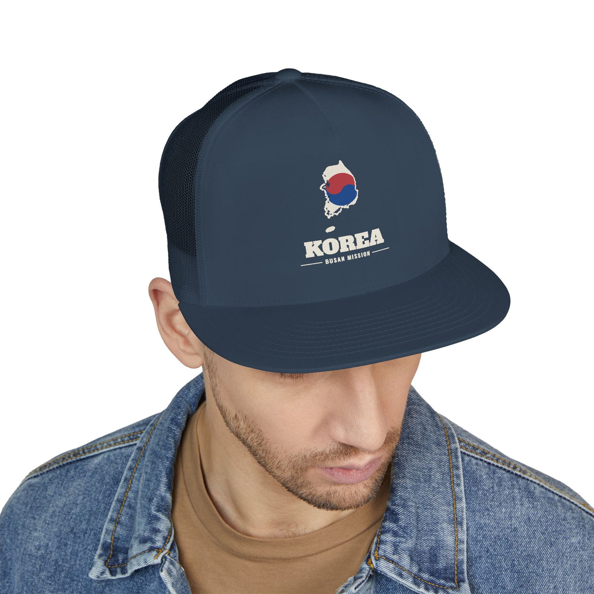 Korea Busan Mission Flag Map Trucker Hat
