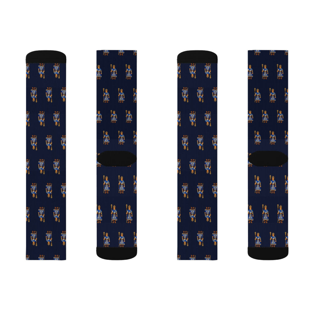 King Lamoni Brick Chess crew socks by Weak Things view 2