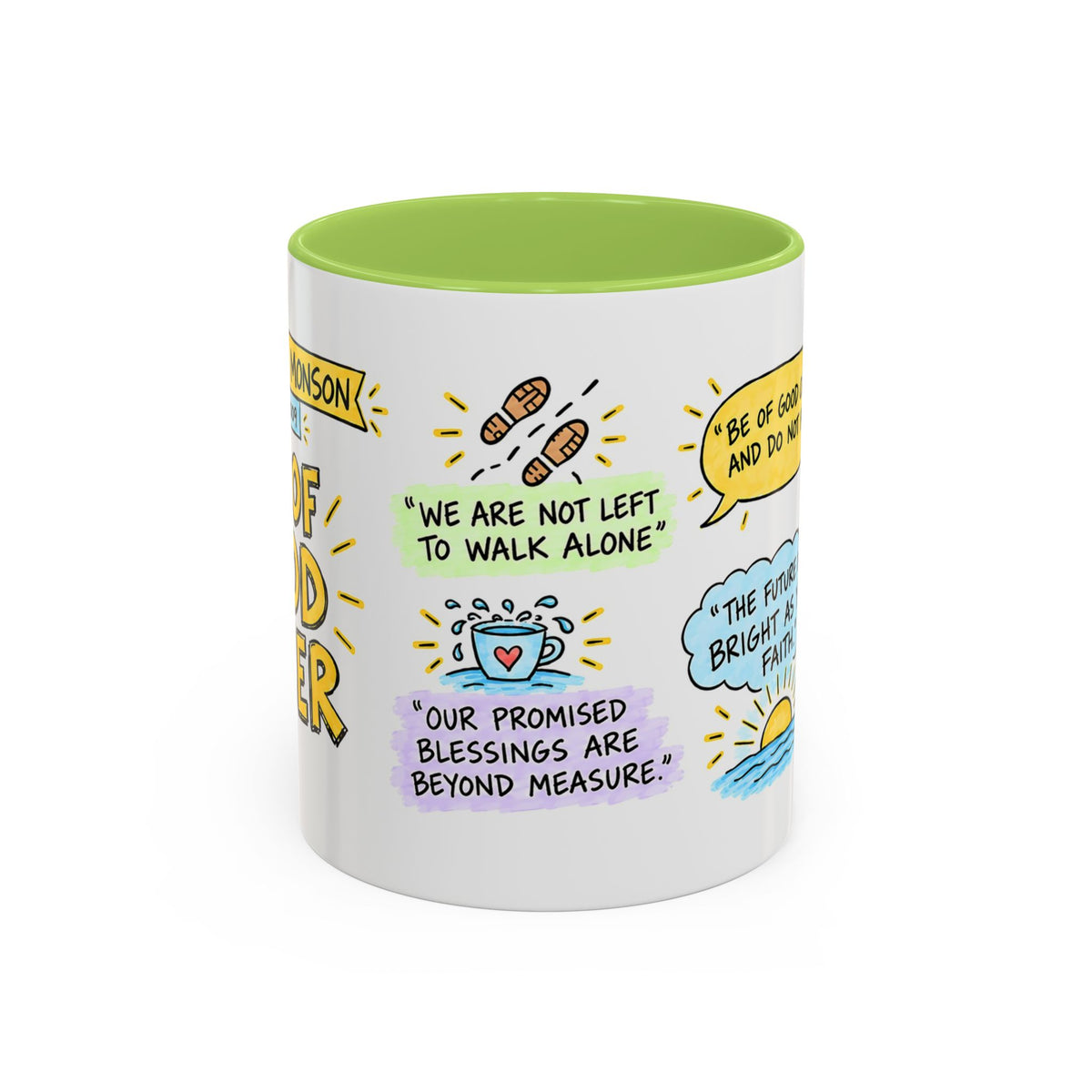 Be of Good Cheer Sketch Note Mug — Thomas S. Monson