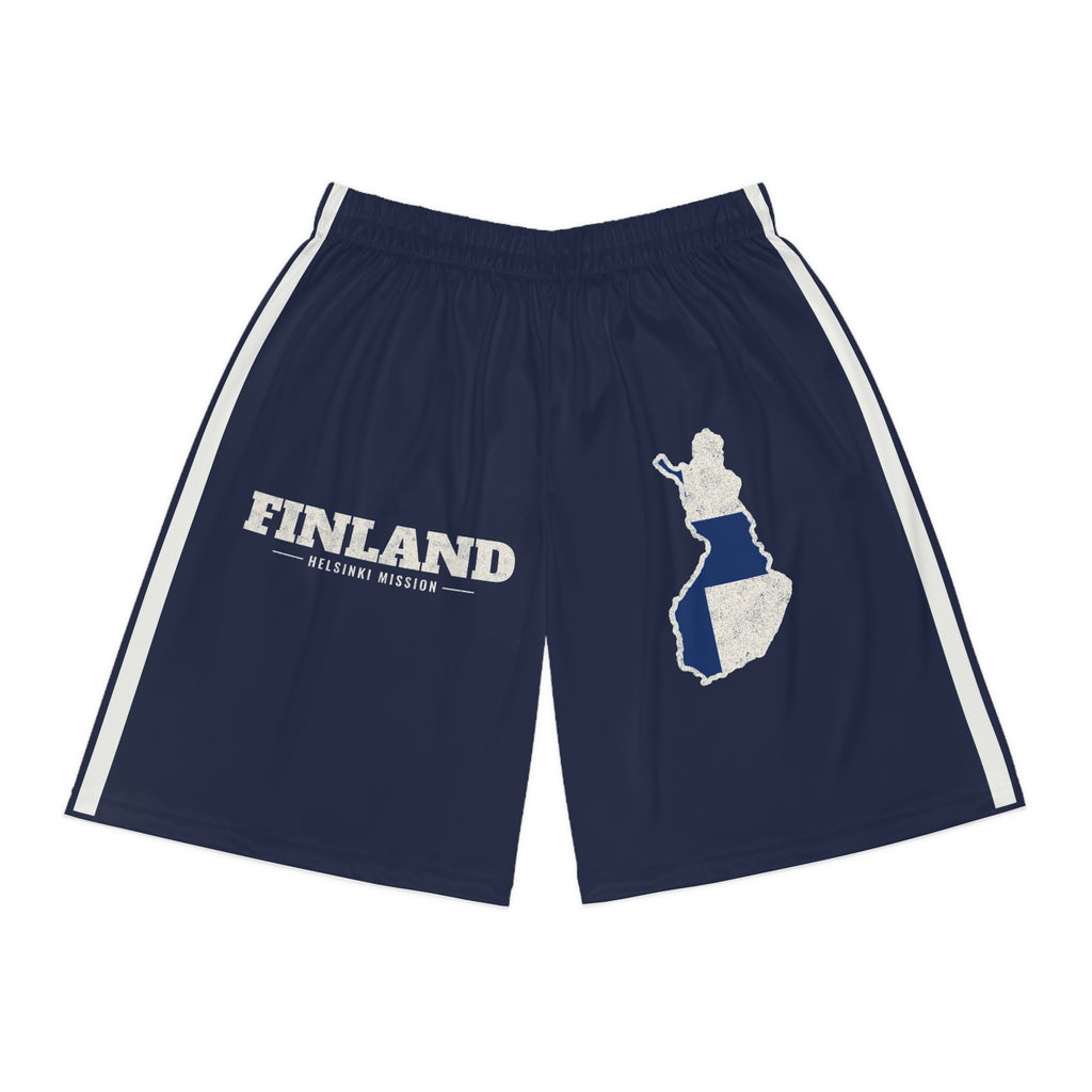 Finland Helsinki Mission Basketball Shorts, front view