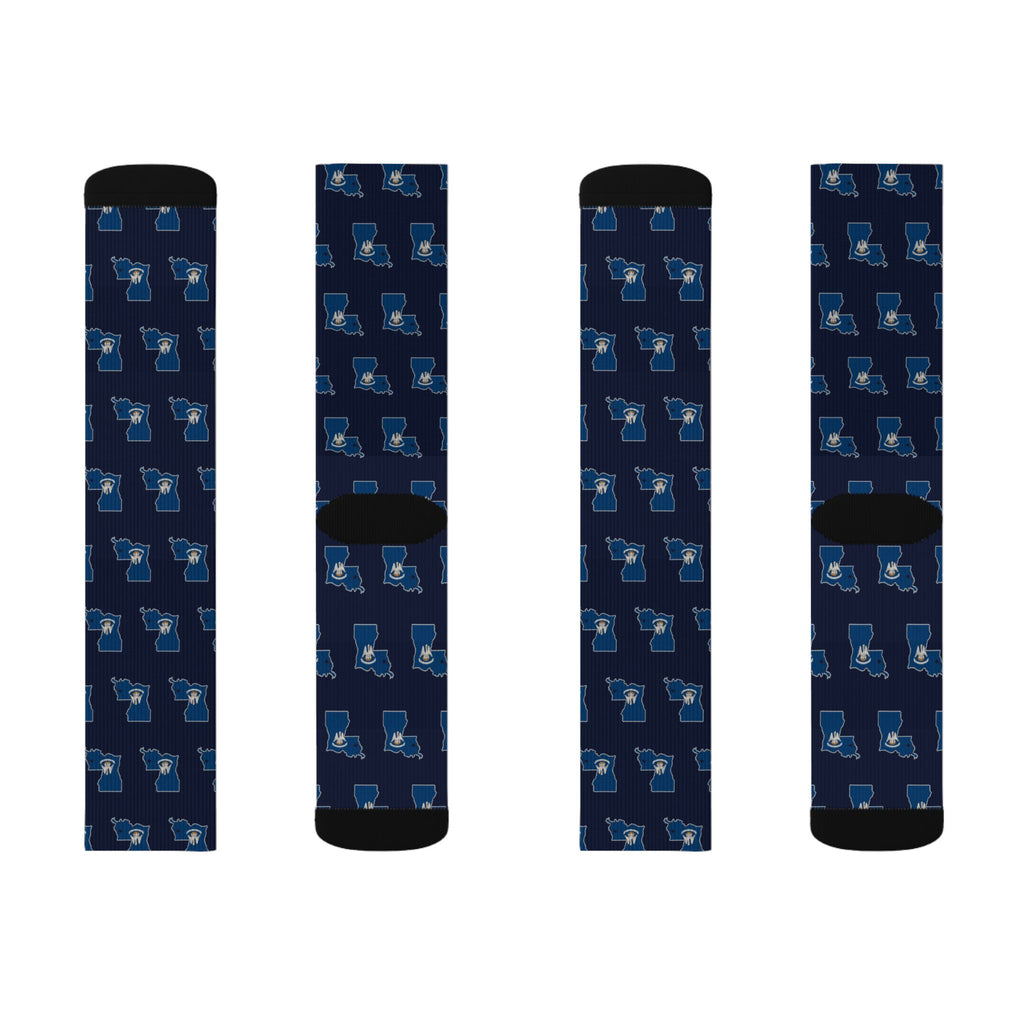Louisiana Mission Flag Map Socks