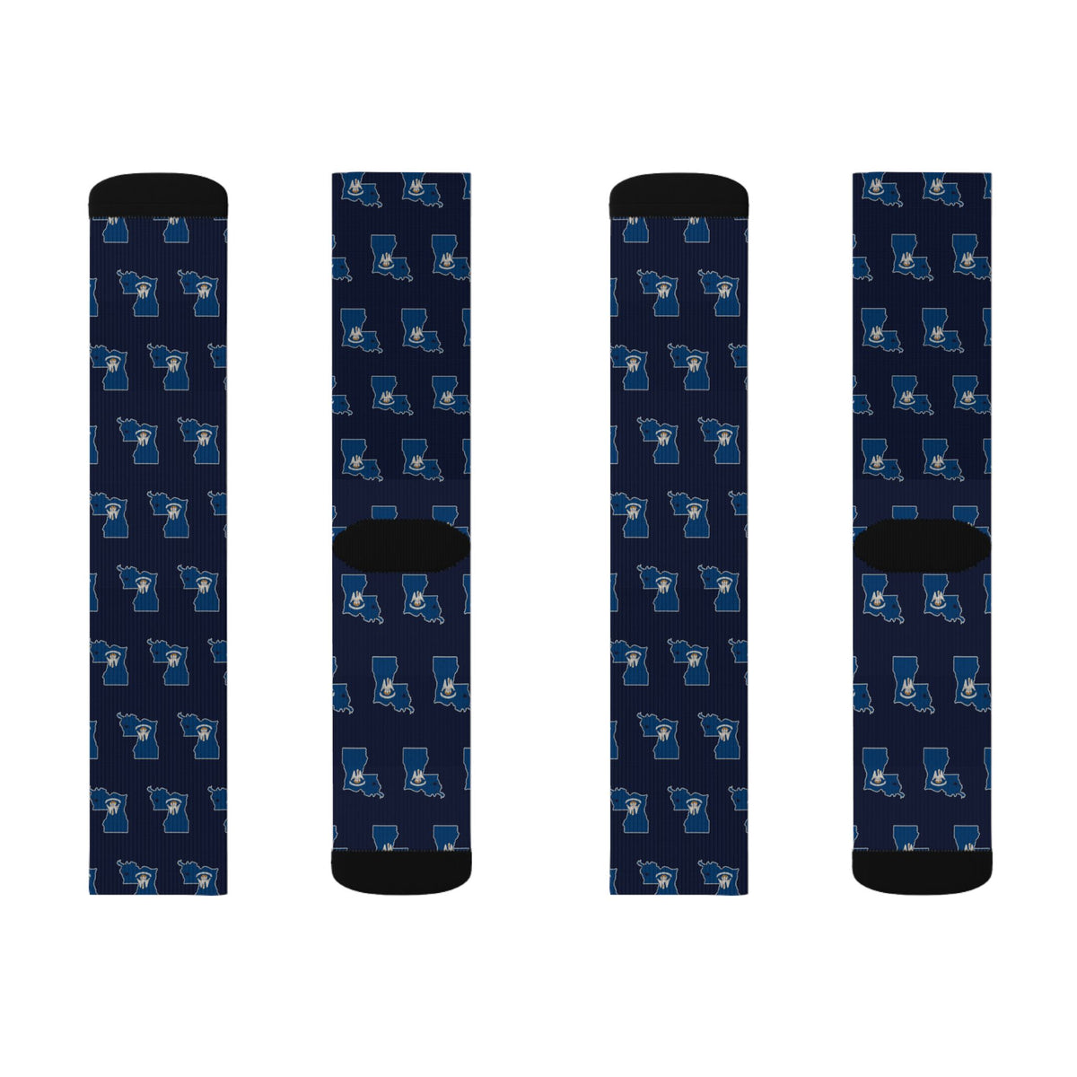 Louisiana Mission Flag Map Socks
