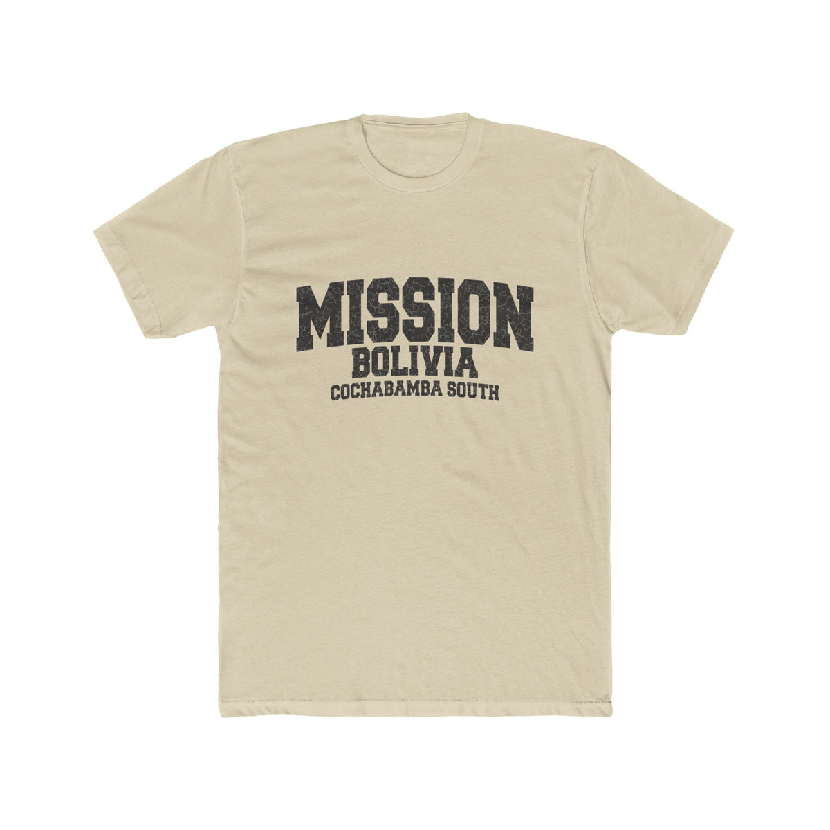 Bolivia Cochabamba South Mission T-Shirt in Solid Cream, front view