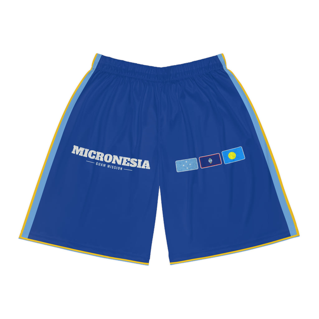 Micronesia Guam Mission Basketball Shorts, front view