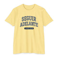 Press Forward shirt in Spanish on Banana Cream: “SEGUIR ADELANTE”, 2 Nefi 31:20