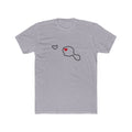 Tahiti Papeete Mission Heart Map shirt in Heather Grey: Tahiti outline with a red heart, front view
