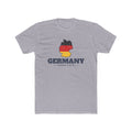 Germany Hamburg Mission Flag Map shirt in Heather Grey: flag of Germany in the outline of Germany with navy lettering, front view
