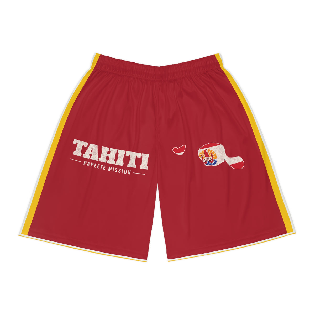 Tahiti Papeete Mission Basketball Shorts, front view