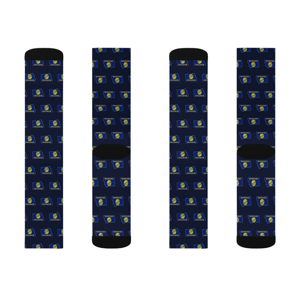 Montana Mission Flag Map Socks