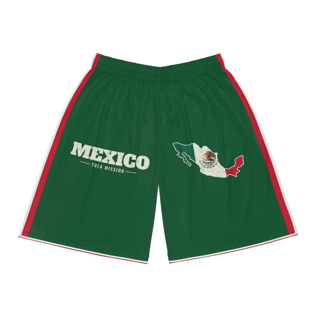 Mexico Tula Mission Basketball Shorts, front view