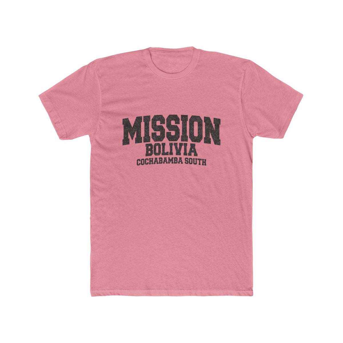 Bolivia Cochabamba South Mission T-Shirt in Solid Light Pink, front view