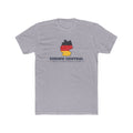 Europe Central Turkic and Persian-Speaking Mission Flag Map shirt in Heather Grey: German flag in the outline of Germany with navy lettering, front view