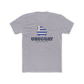 Uruguay Montevideo Mission Flag Map shirt in Heather Grey: flag-filled map printed on the front