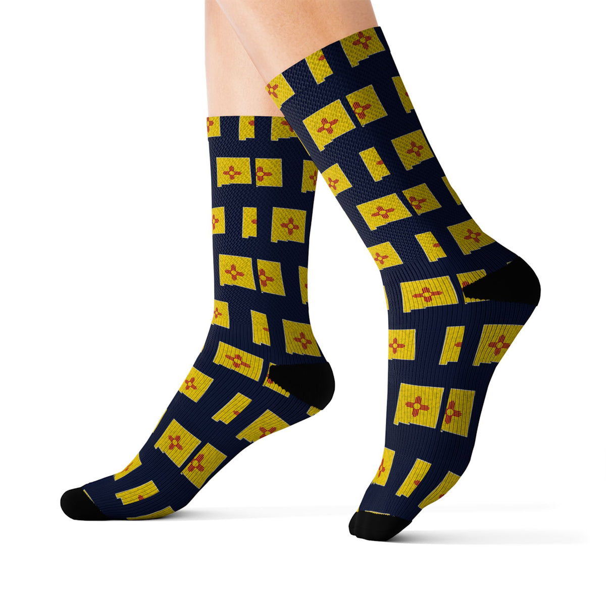 New Mexico Mission Flag Map Socks