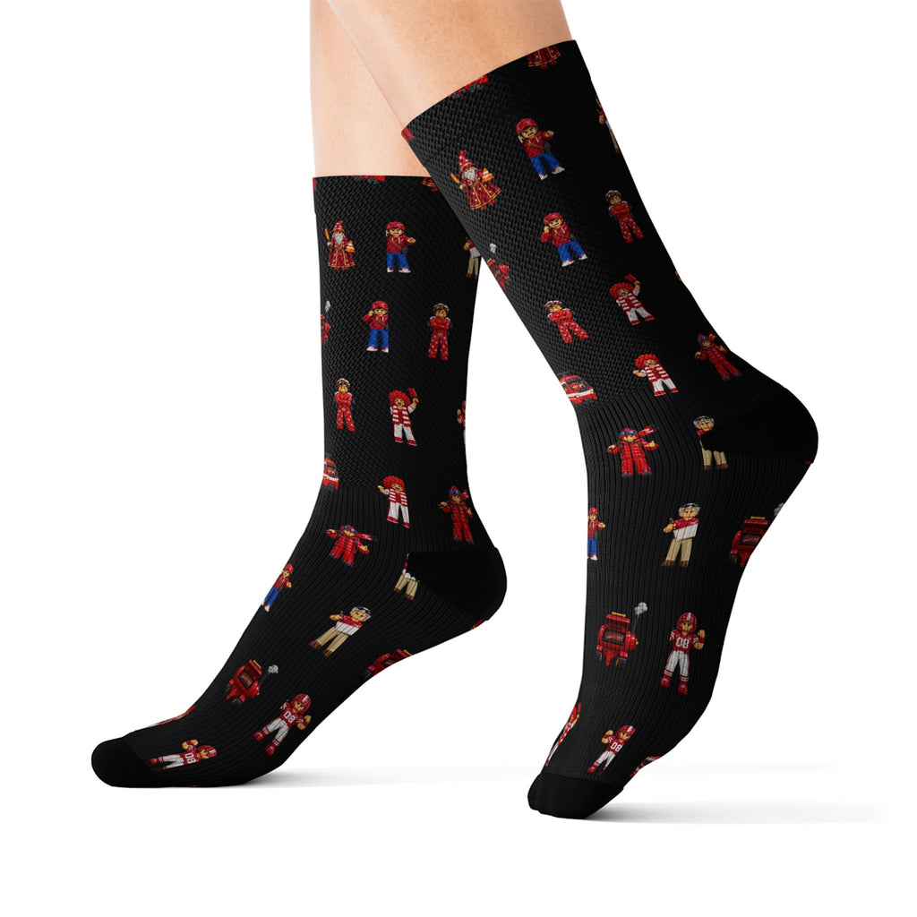 Holy War Chess Red Fans crew socks by Weak Things