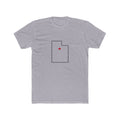 Utah Provo Mission Heart Map shirt in Heather Grey: Utah outline with a red heart, front view