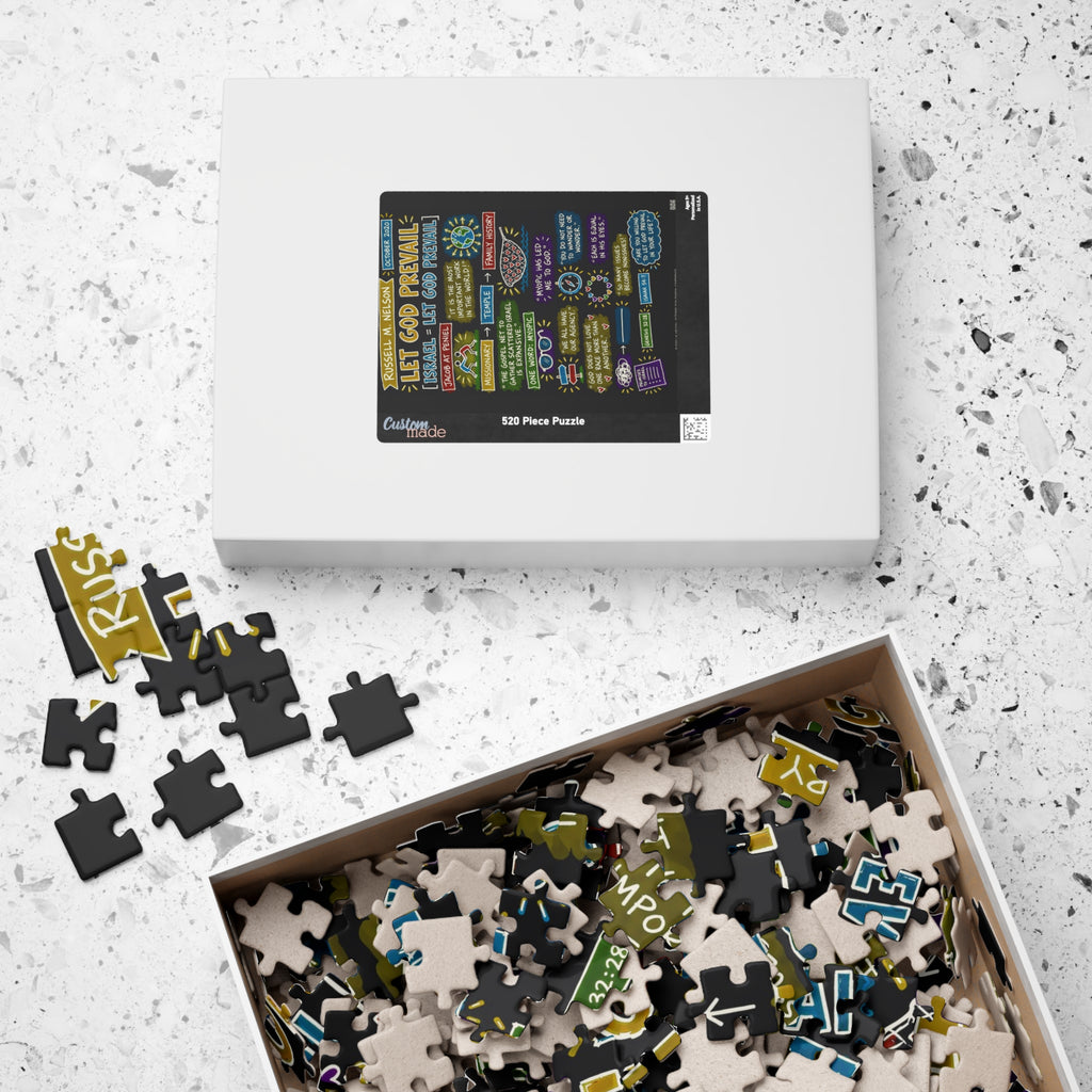 Let God Prevail Sketch Note 520-Piece Puzzle — Russell M. Nelson