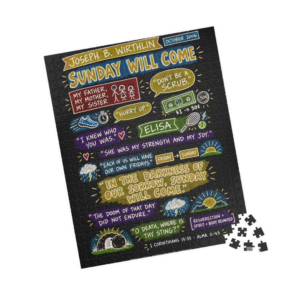 Sunday Will Come Sketch Note 520-Piece Puzzle — Joseph B. Wirthlin