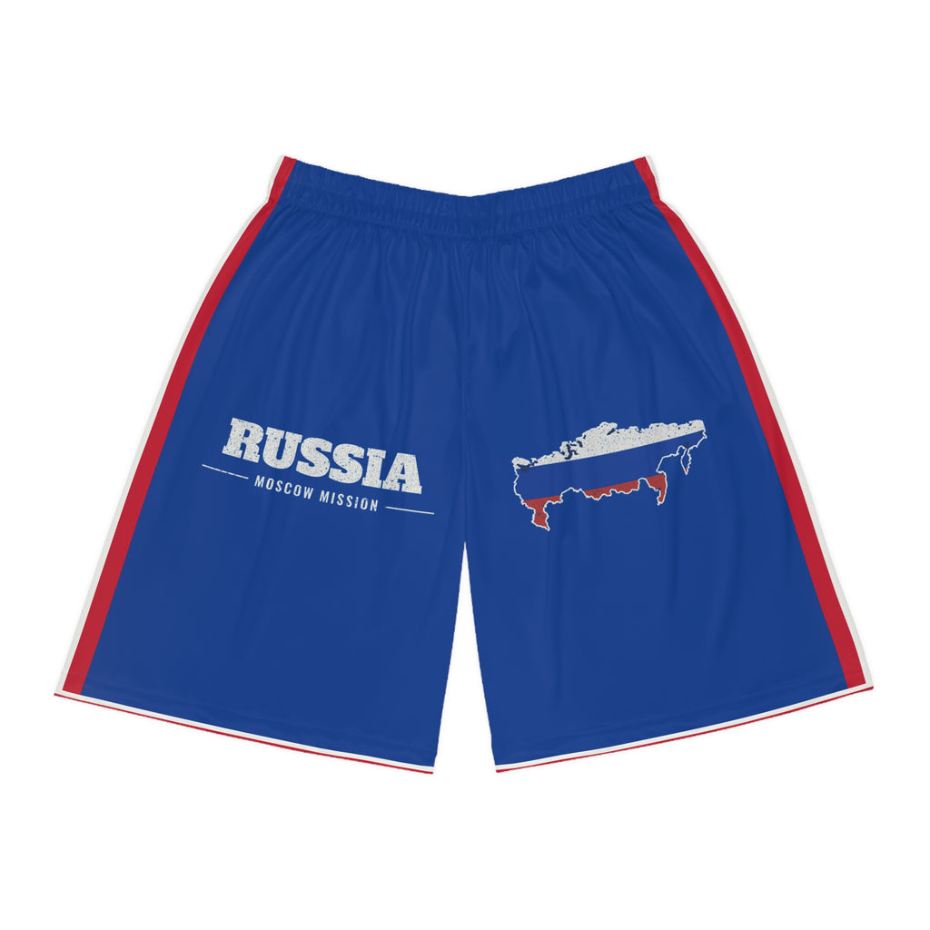 Russia Moscow Mission Basketball Shorts, front view
