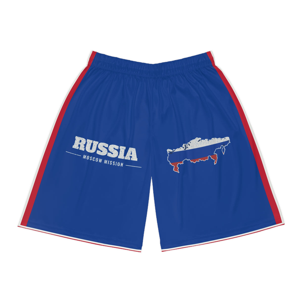 Russia Moscow Mission Basketball Shorts, front view