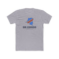Democratic Republic of the Congo Lubumbashi Mission Flag Map shirt in Heather Grey: flag of the Democratic Republic of the Congo in the outline of the Democratic Republic of the Congo with navy lettering, front view