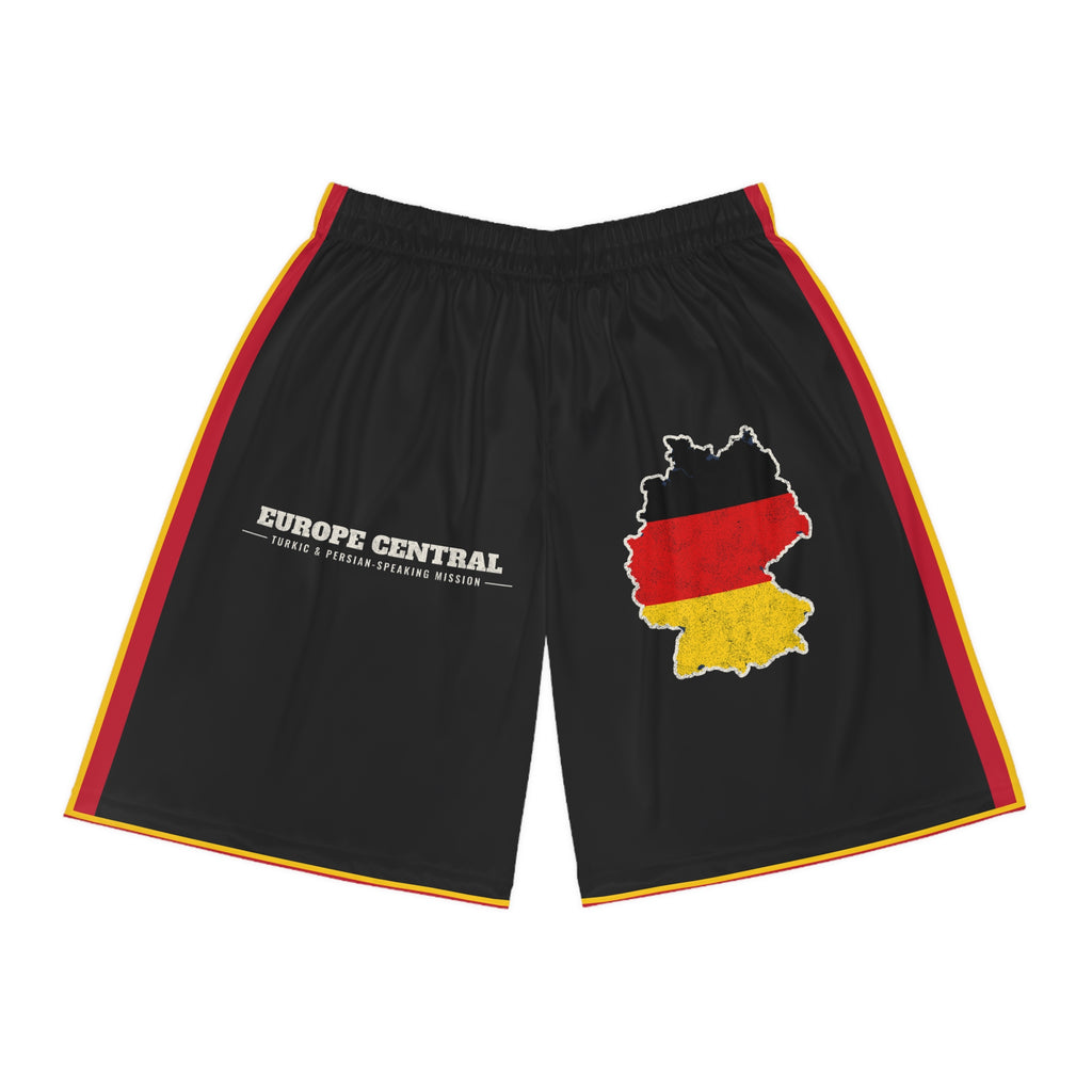 Europe Central Turkic and Persian-Speaking Mission Basketball Shorts, front view