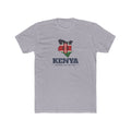 Kenya Nairobi East Mission Flag Map shirt in Heather Grey: flag of Kenya in the outline of Kenya with navy lettering, front view
