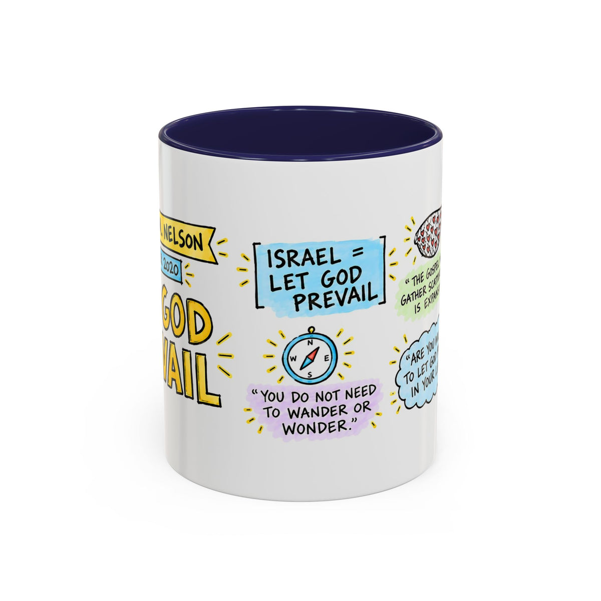 Let God Prevail Sketch Note Mug — Russell M. Nelson