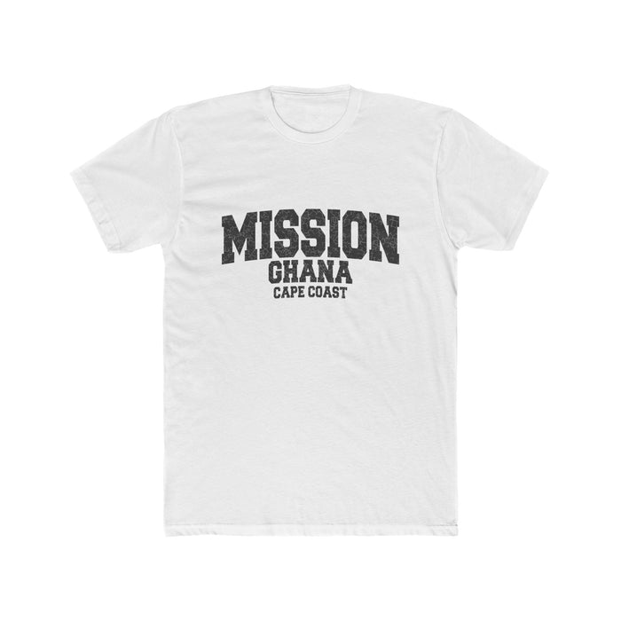 Ghana Cape Coast Mission T-Shirt in Solid White, front view