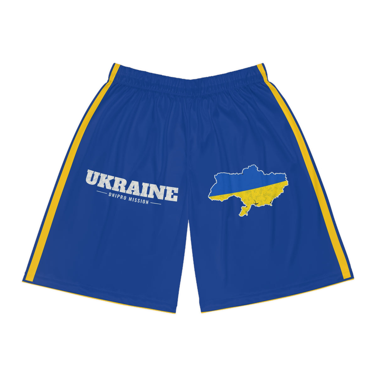 Ukraine Dnipro Mission Basketball Shorts, front view