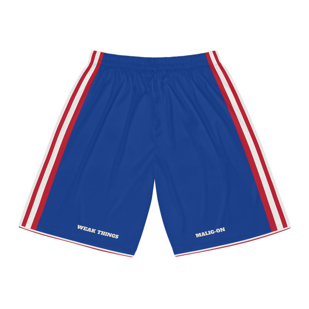 Philippines Cebu Mission Basketball Shorts, back view with WEAK THINGS and MALIG-ON on the legs