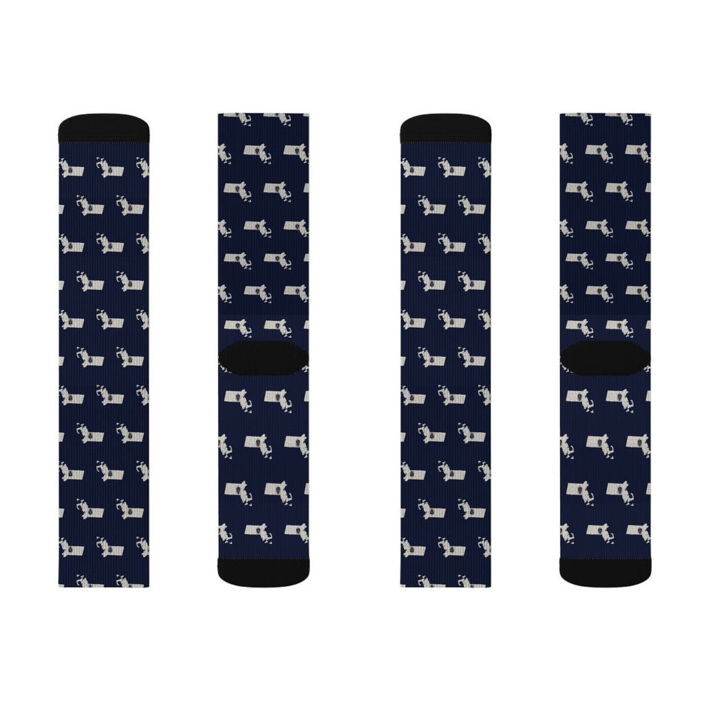 Massachusetts Mission Flag Map Socks