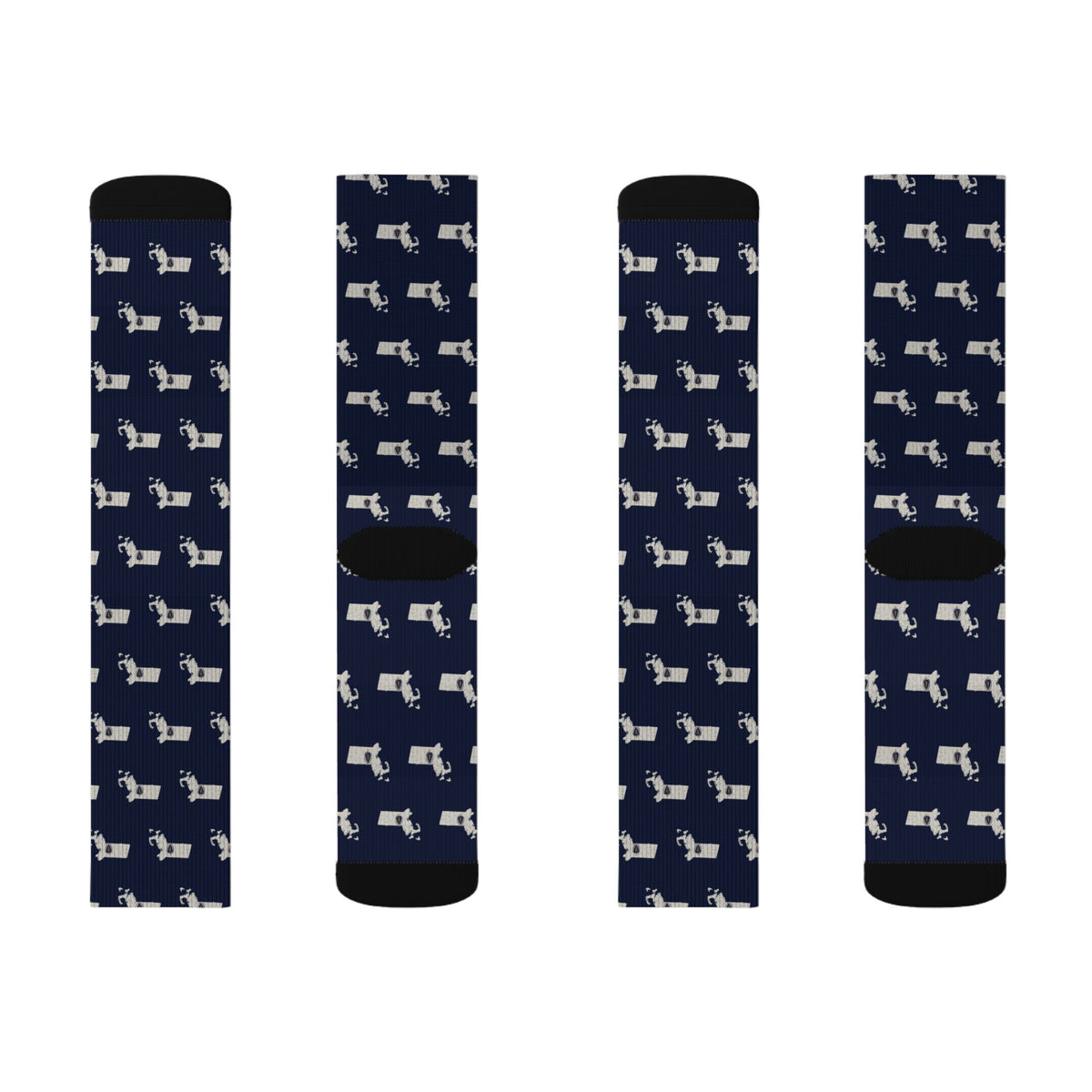 Massachusetts Mission Flag Map Socks