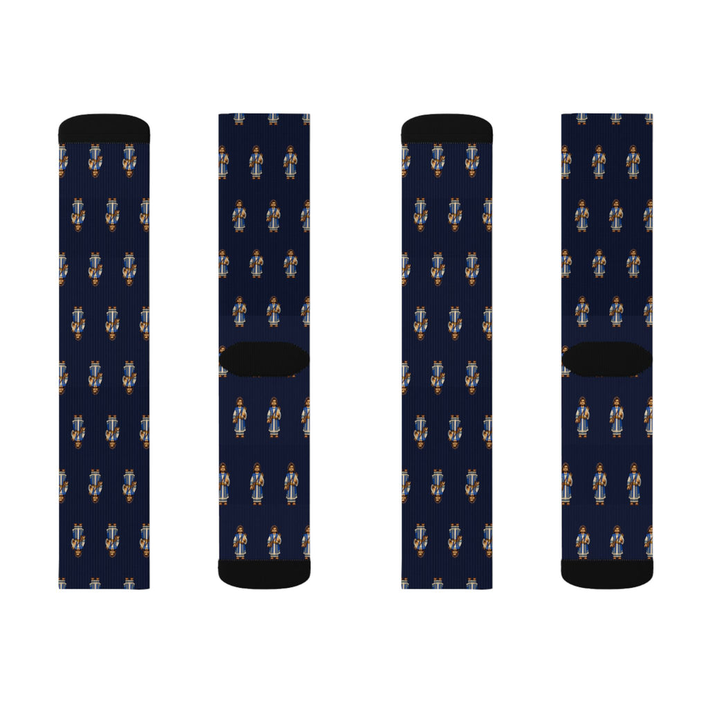 Nephite Disciple Brick Chess crew socks by Weak Things view 2