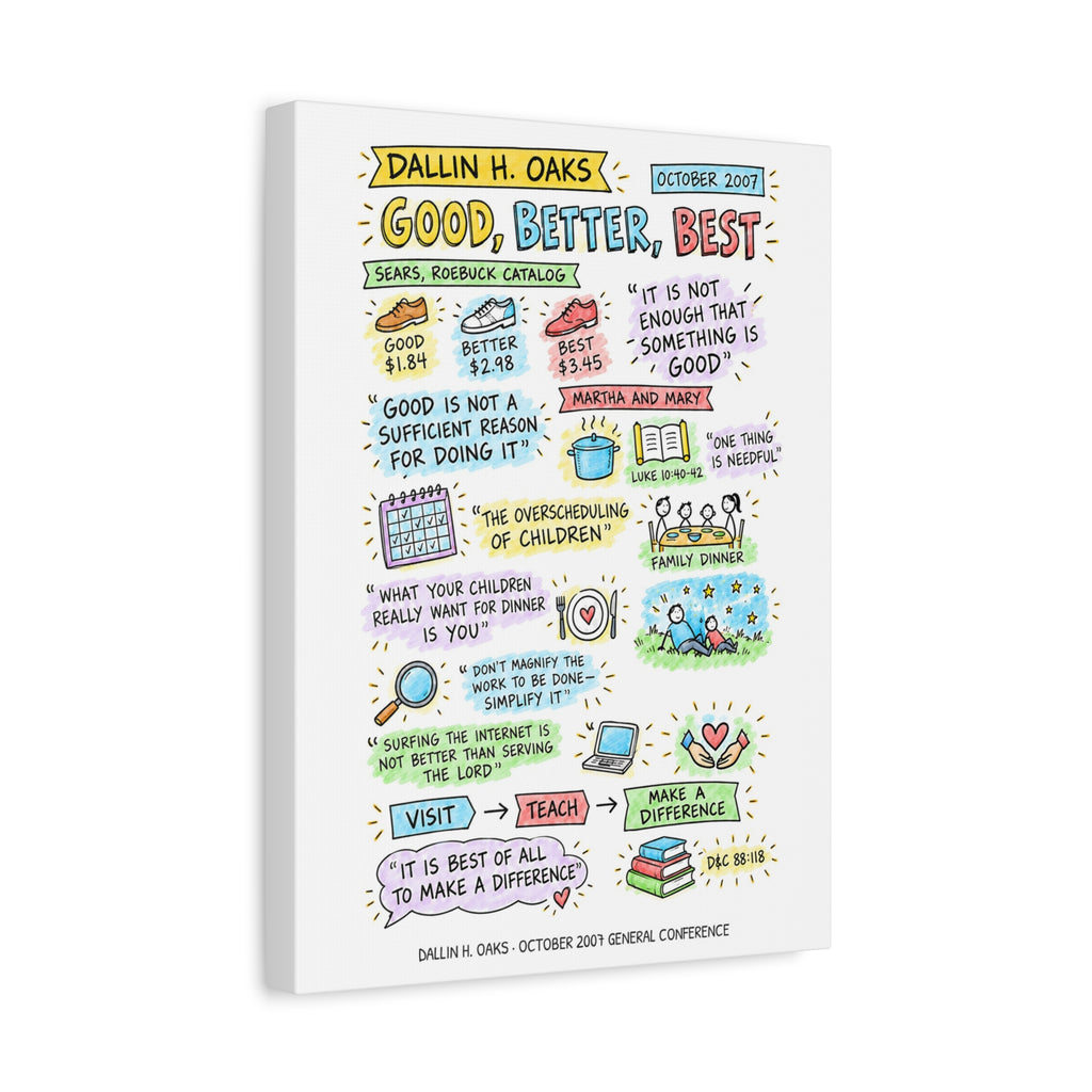 Good, Better, Best Sketch Note Canvas — Dallin H. Oaks
