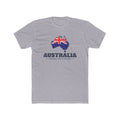 Australia Brisbane North Mission Flag Map shirt in Heather Grey: flag of Australia in the outline of Australia with navy lettering, front view