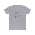 Ecuador Quito West Mission Heart Map shirt in Heather Grey: Ecuador outline with a red heart, front view
