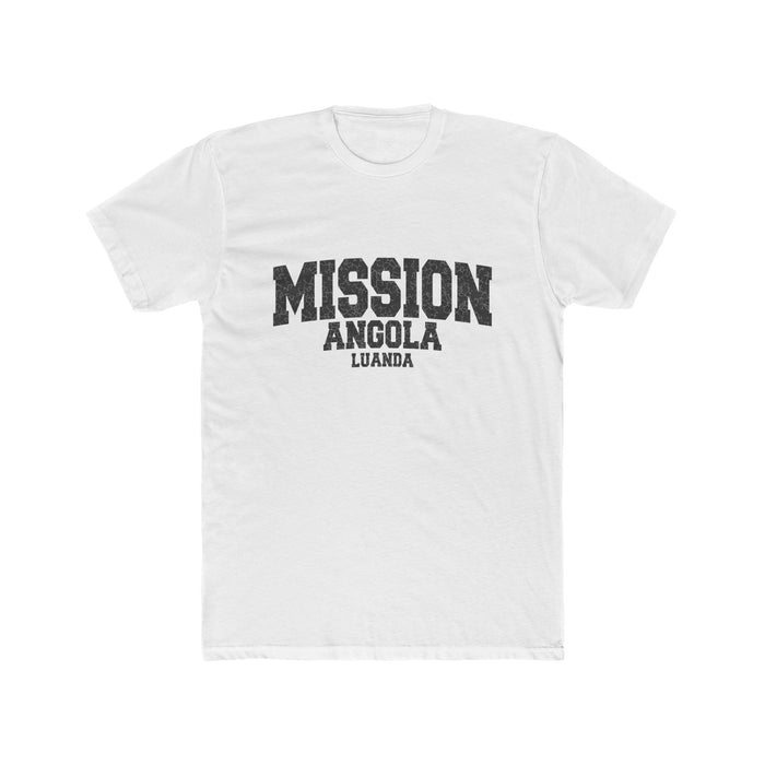 Angola Luanda Mission T-Shirt in Solid White, front view