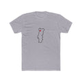 Portugal Porto Mission Heart Map shirt in Heather Grey: Portugal outline with a red heart, front view
