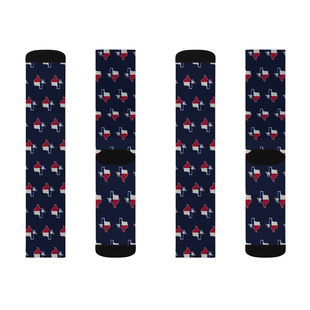 Texas Mission Flag Map Socks
