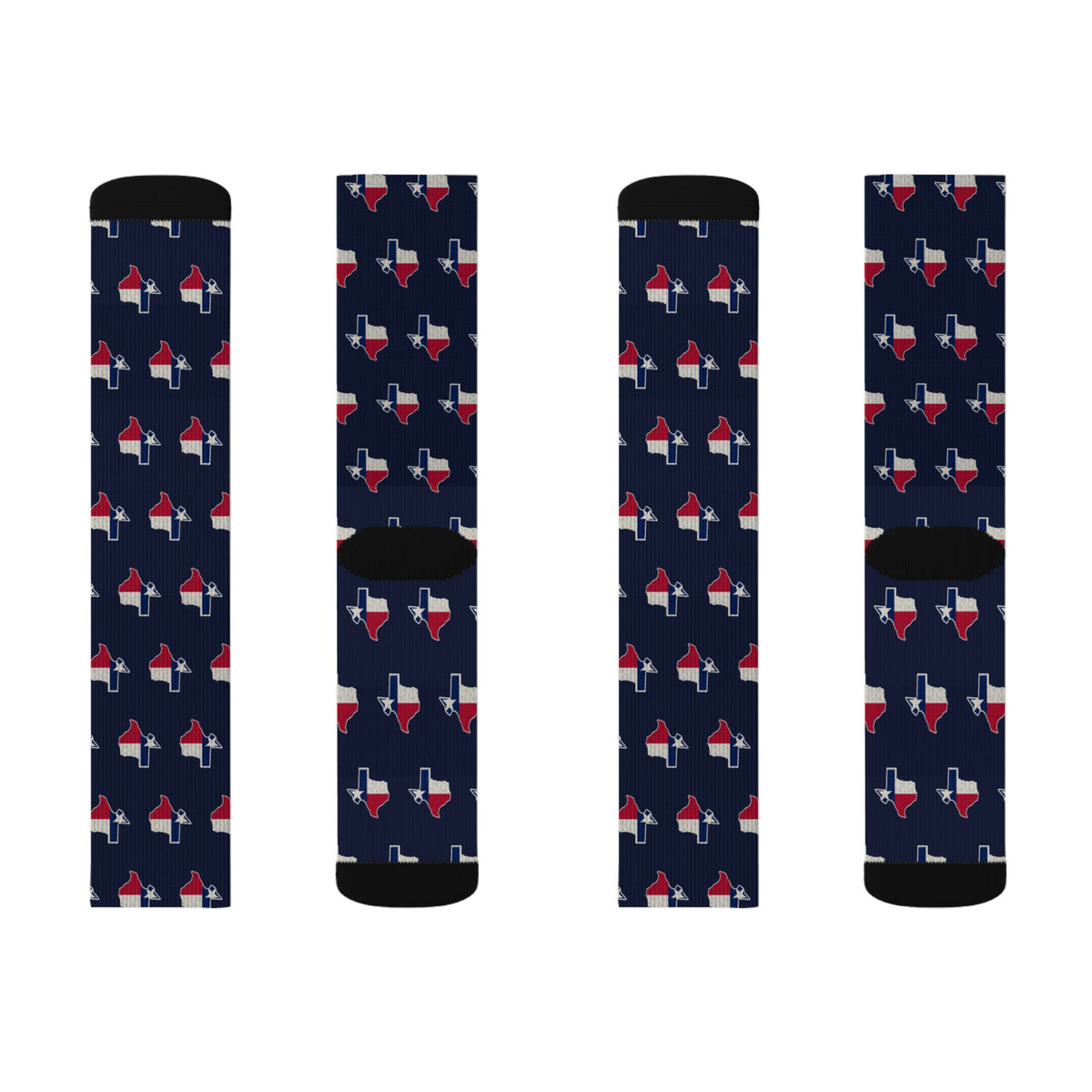 Texas Mission Flag Map Socks