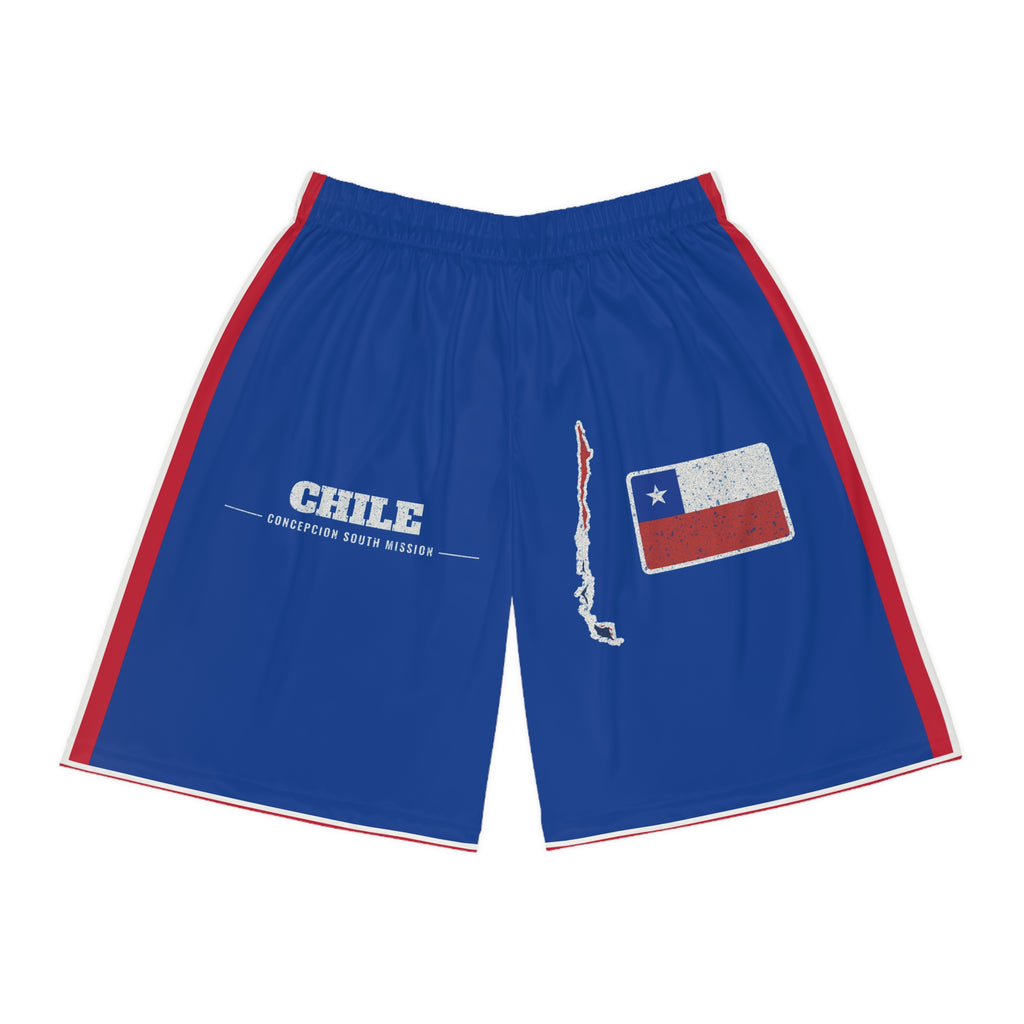 Chile Concepcion South Mission Basketball Shorts, front view