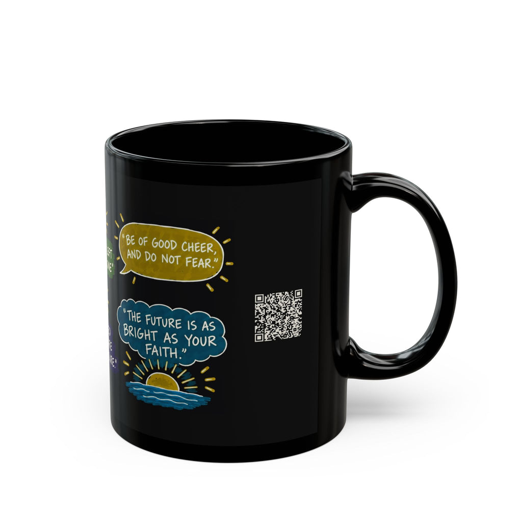 Be of Good Cheer Sketch Note Black Mug — Thomas S. Monson