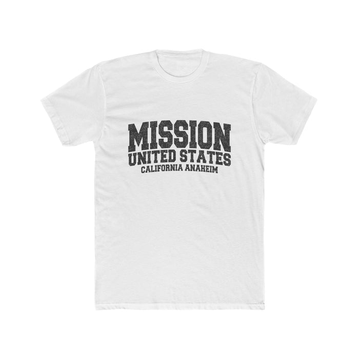 California Anaheim Mission T-Shirt in Solid White, front view