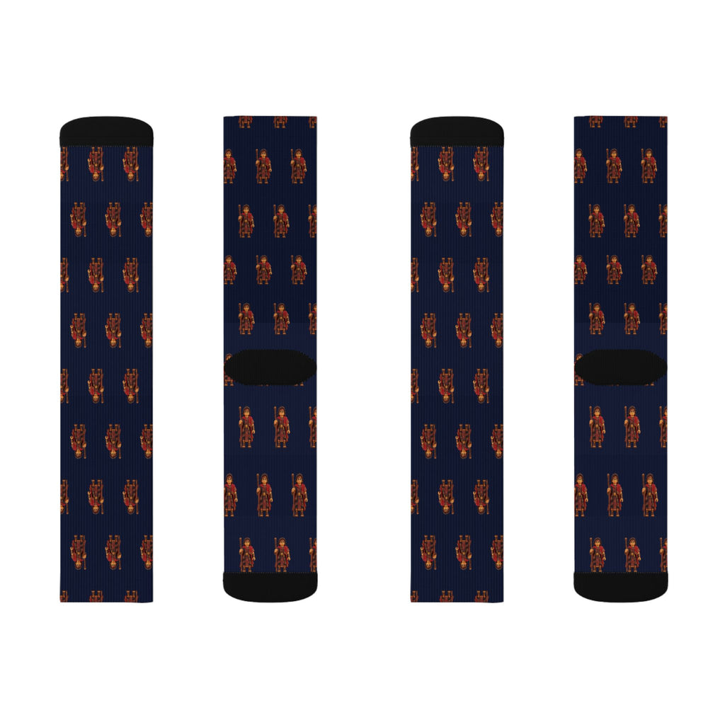 Lemuel Brick Chess crew socks by Weak Things view 2